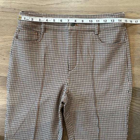 Loft Five Pocket Flare Pants in Plaid Bi-Stretch Size 6 NWT - Picture 4 of 12